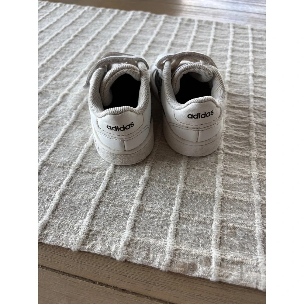 Adidas Grand Court Toddler Shoes White Black Sneakers Size 6K EF0118